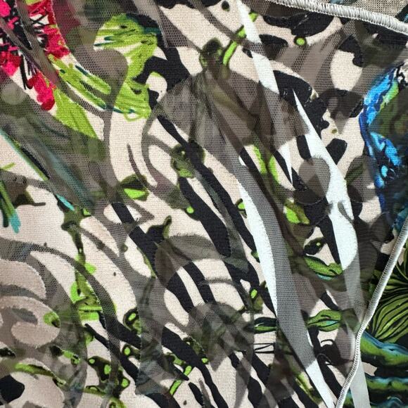 Ali Miles Sheer Open Front Boho 3/4 sleeve topper lightweight cardigan L - Picture 6 of 10